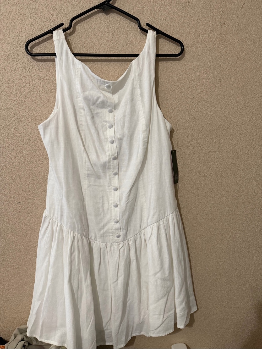 wild fable White Sleeveless Button-Front Mini Dress